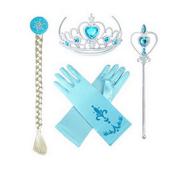 Frozen Elsa Anna Tiara Princess Crown Wand Gloves Christmas Cosplay Set 